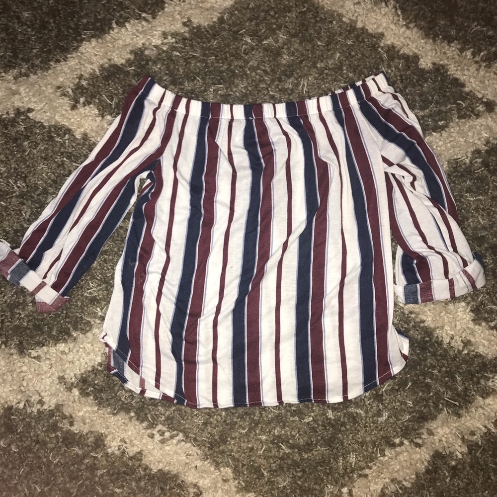 FREE ADDON Striped off the shoulder top - Picture 2 of 2